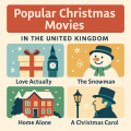 イギリス人が毎年必ず見る定番クリスマス映画を紹介したイラスト