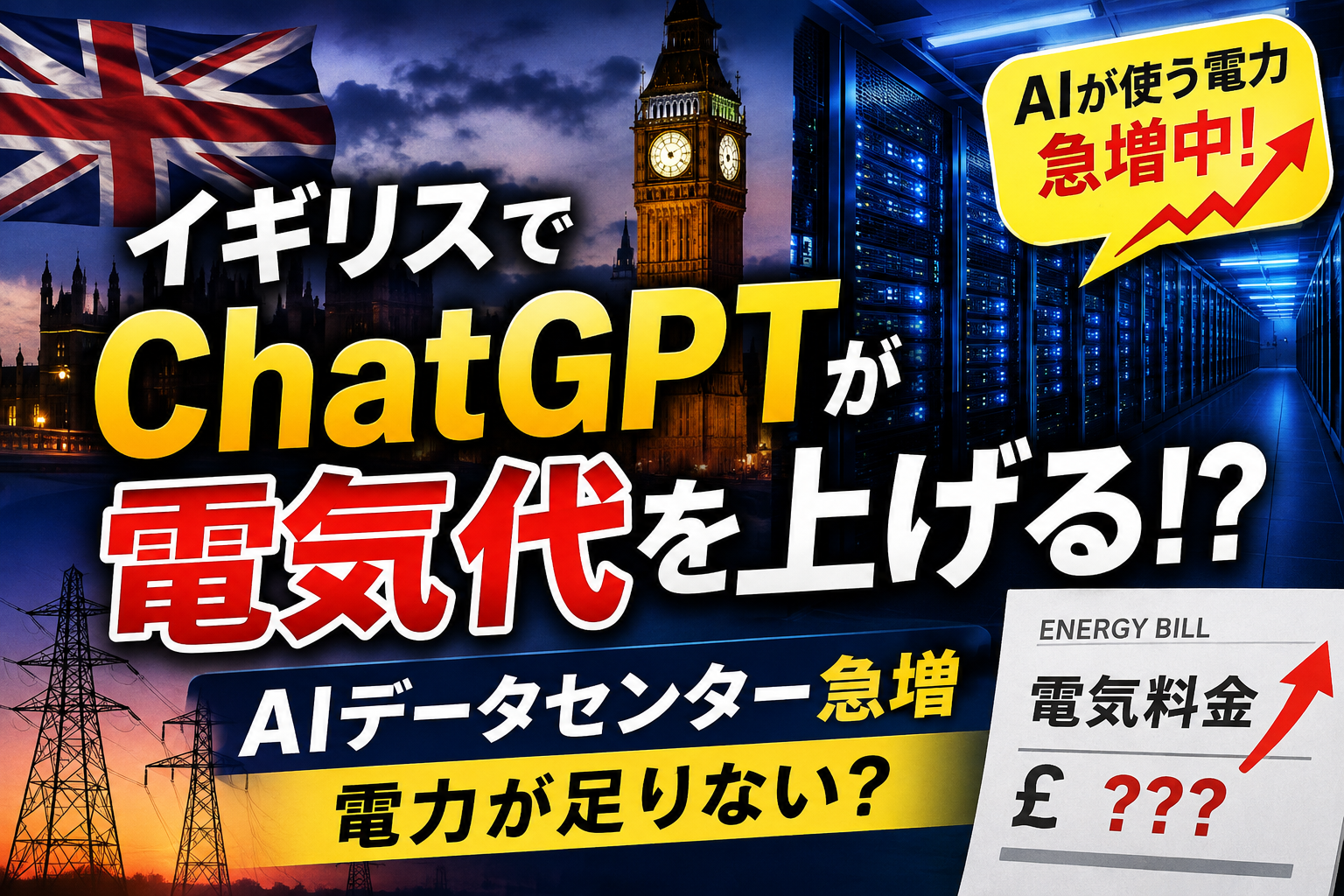 イギリスのAIデータセンターと電気代