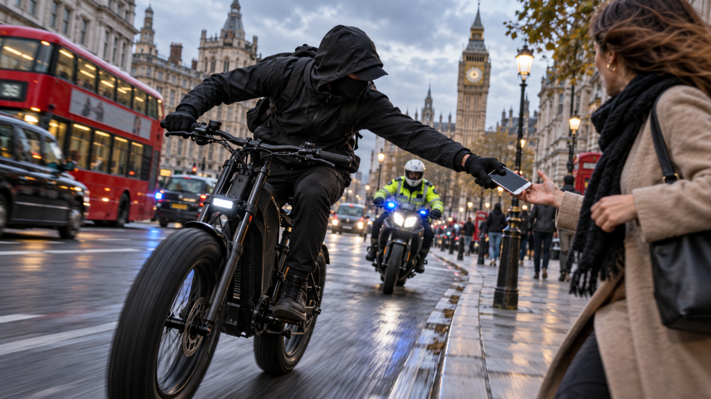時速30マイル超のE-bikeは合法？ロンドンの携帯ひったくりと取り締まりの現状