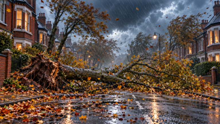 イギリスで「台風並み」の暴風雨、倒木で死者も――秋の嵐が日常を脅かす